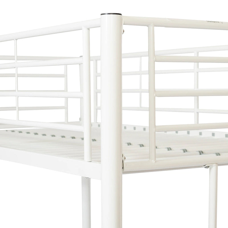 Lit mezzanine classique simple en métal blanc