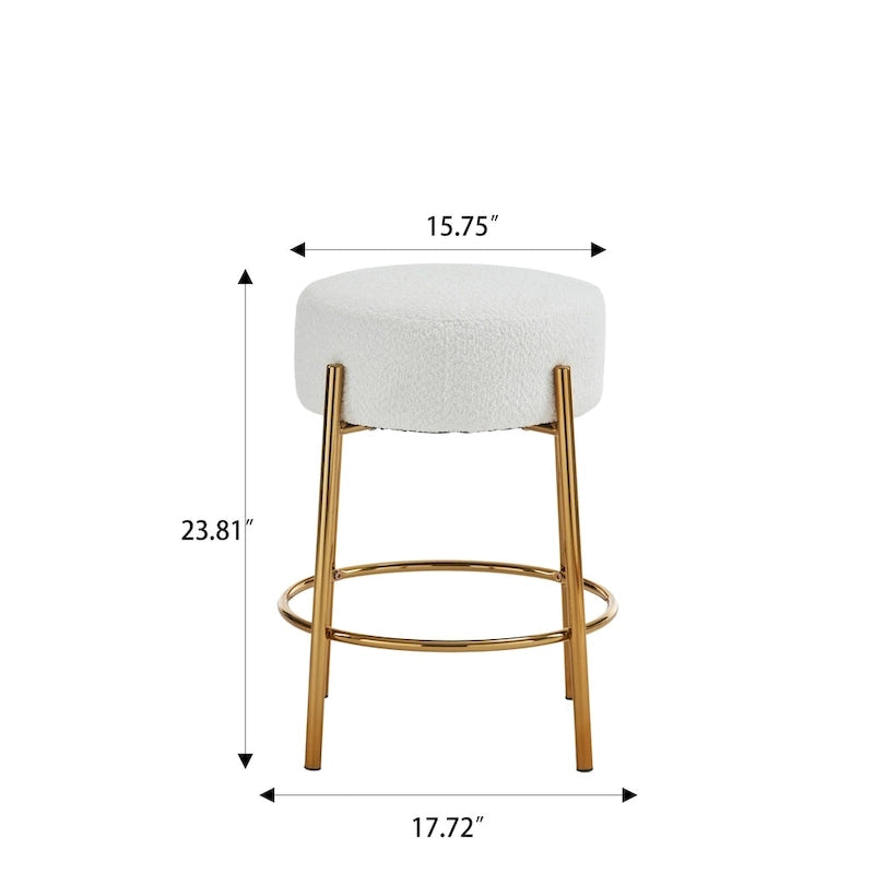 Tabourets de bar modernes beiges et dorés