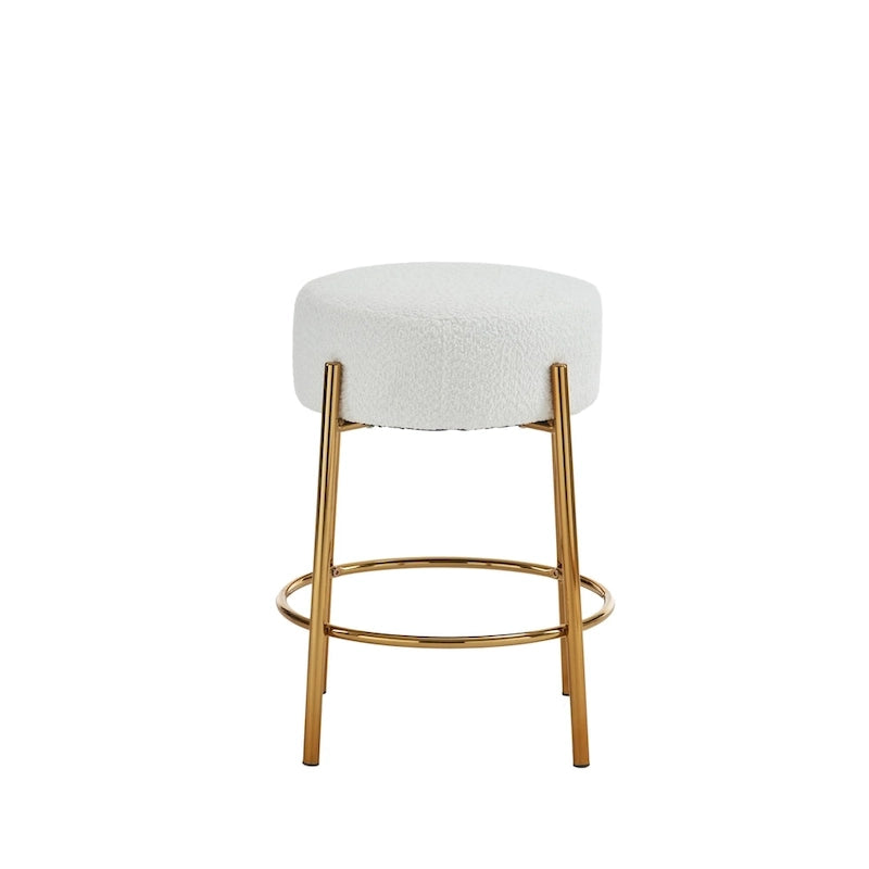 Tabourets de bar modernes beiges et dorés