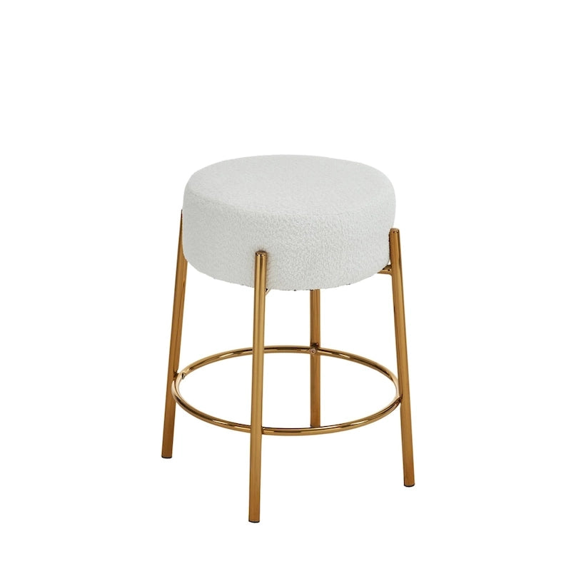 Tabourets de bar modernes beiges et dorés