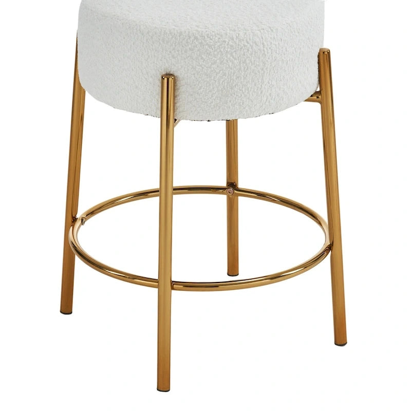 Tabourets de bar modernes beiges et dorés