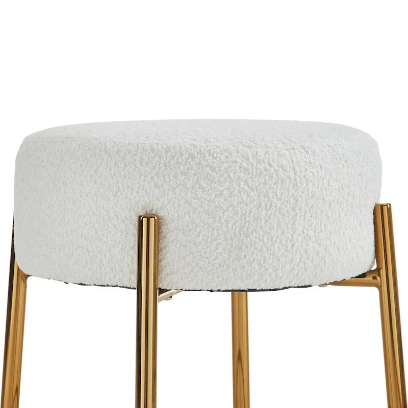 Tabourets de bar modernes beiges et dorés