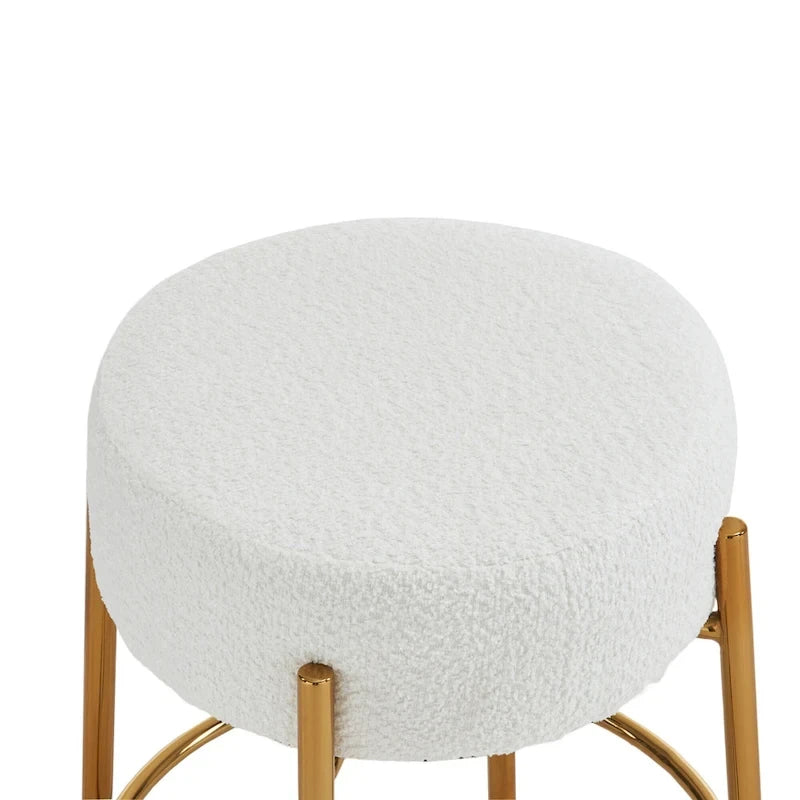 Tabourets de bar modernes beiges et dorés