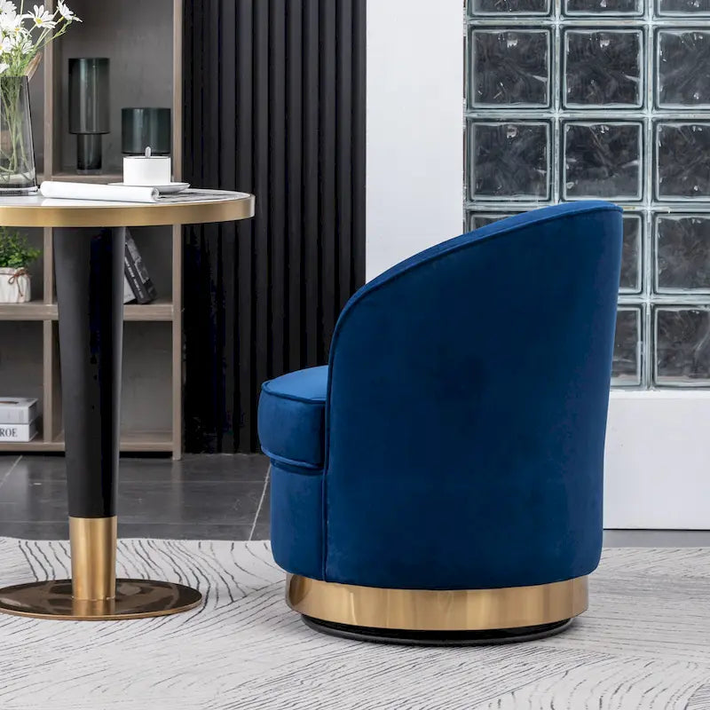 Fauteuil d'appoint rembourré en velours avec piètement pivotant