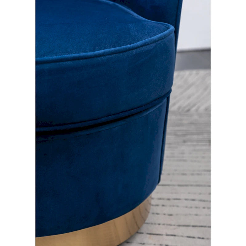 Fauteuil d'appoint rembourré en velours avec piètement pivotant