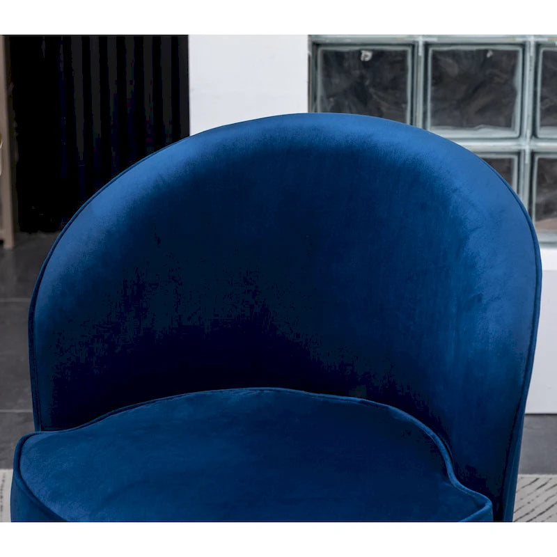 Fauteuil d'appoint rembourré en velours avec piètement pivotant