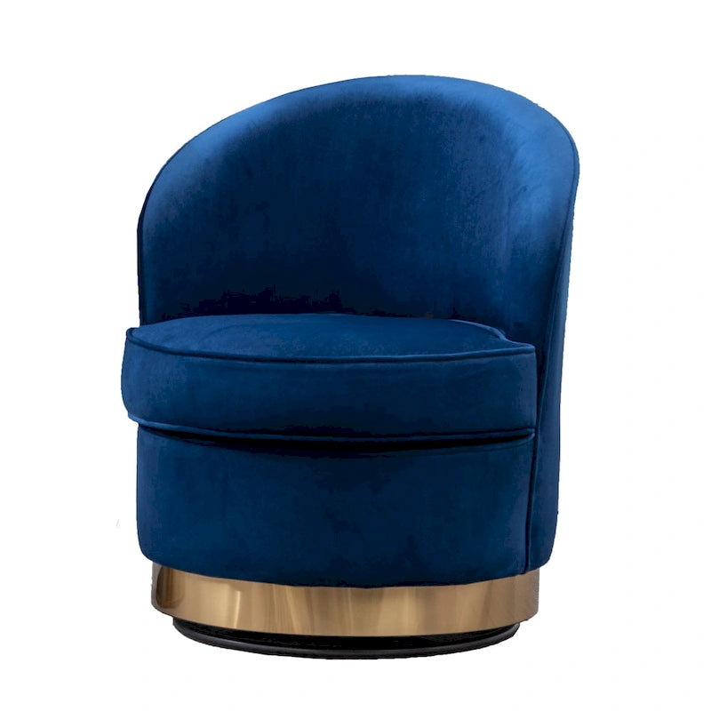 Fauteuil d'appoint rembourré en velours avec piètement pivotant