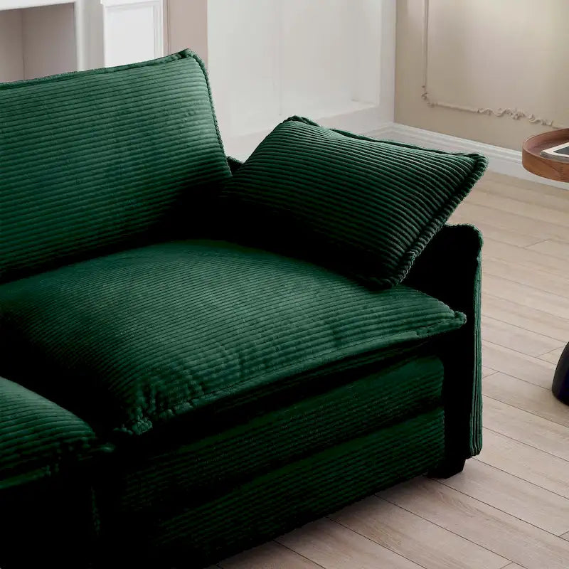 Canapé modulaire sans accoudoirs en velours côtelé