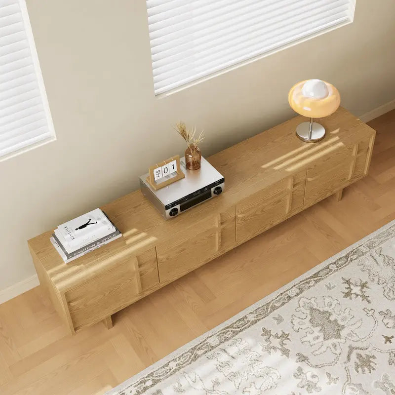 Meubles TV Modernes,Texture Bois Naturel,Meuble Console Multimédia