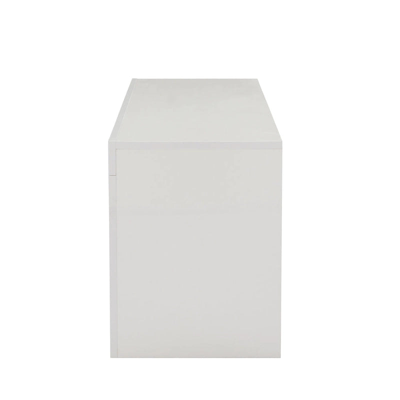 Meuble TV avec lumières LED et étagère en verre trempé