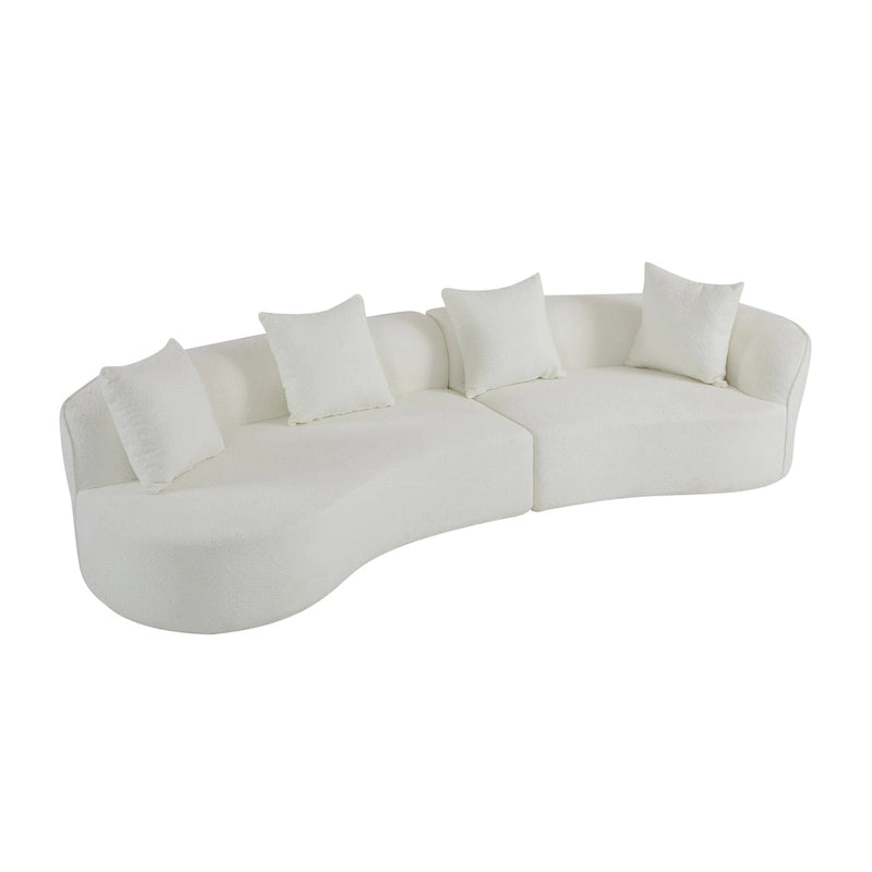Canapé d'angle incurvé en tissu