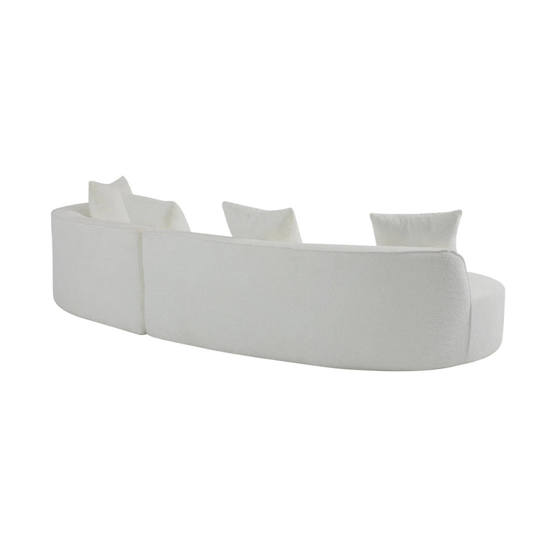 Canapé d'angle incurvé en tissu