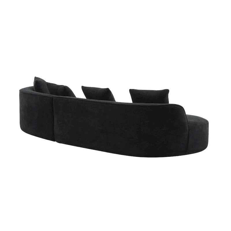 Canapé d'angle incurvé en tissu