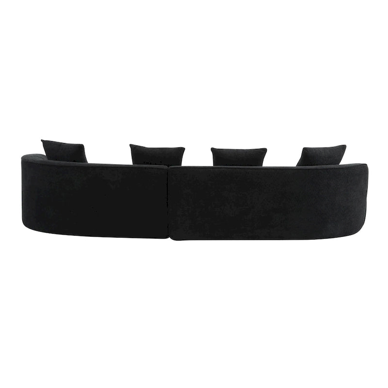 Canapé d'angle incurvé en tissu