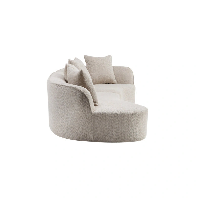 Canapé d'angle incurvé en tissu