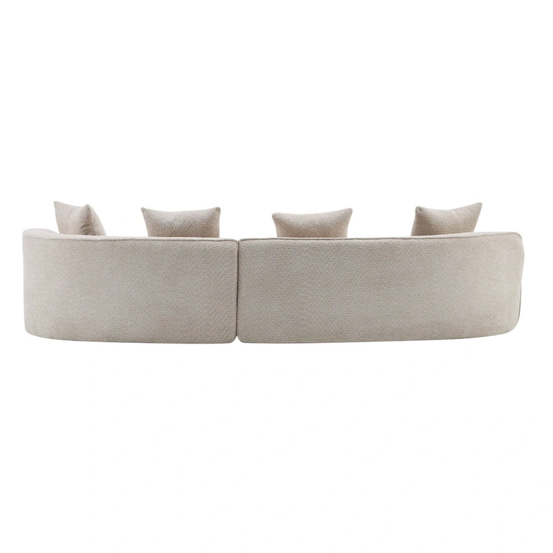 Canapé d'angle incurvé en tissu