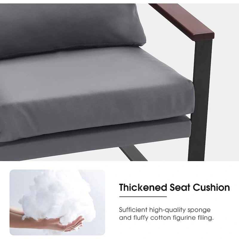 Fauteuil d'appoint moderne avec coussin rembourré, similicuir