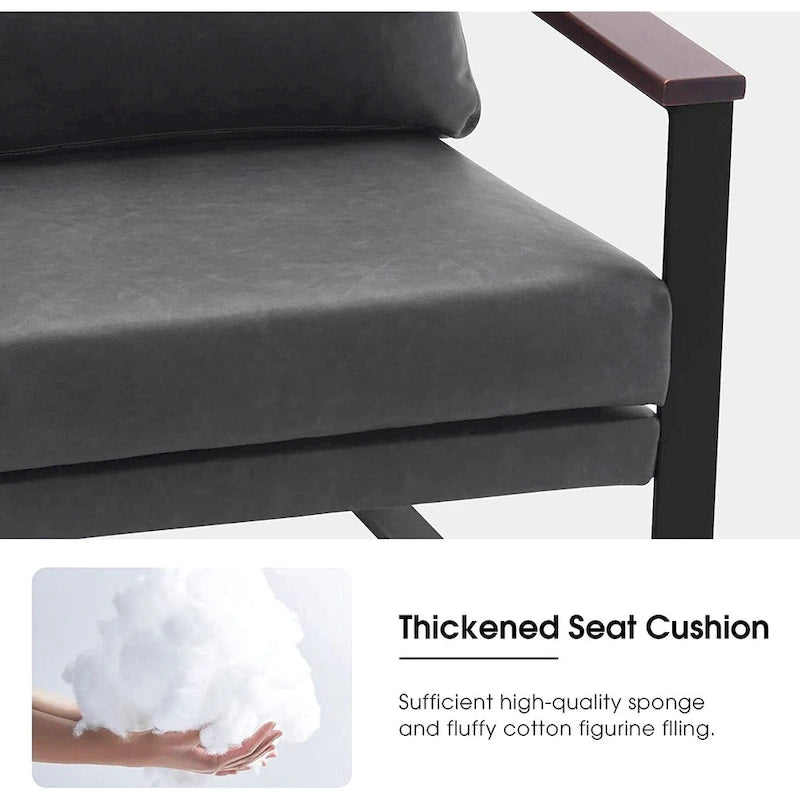 Fauteuil d'appoint moderne avec coussin rembourré, similicuir
