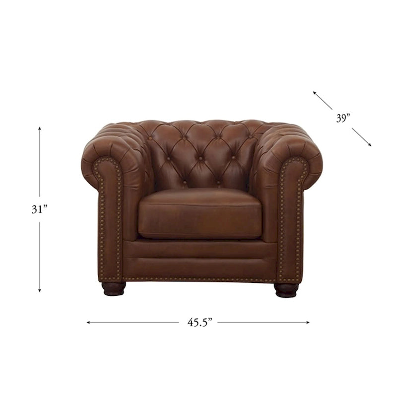 Fauteuil en cuir pleine fleur avec ressorts en mousse à mémoire de forme