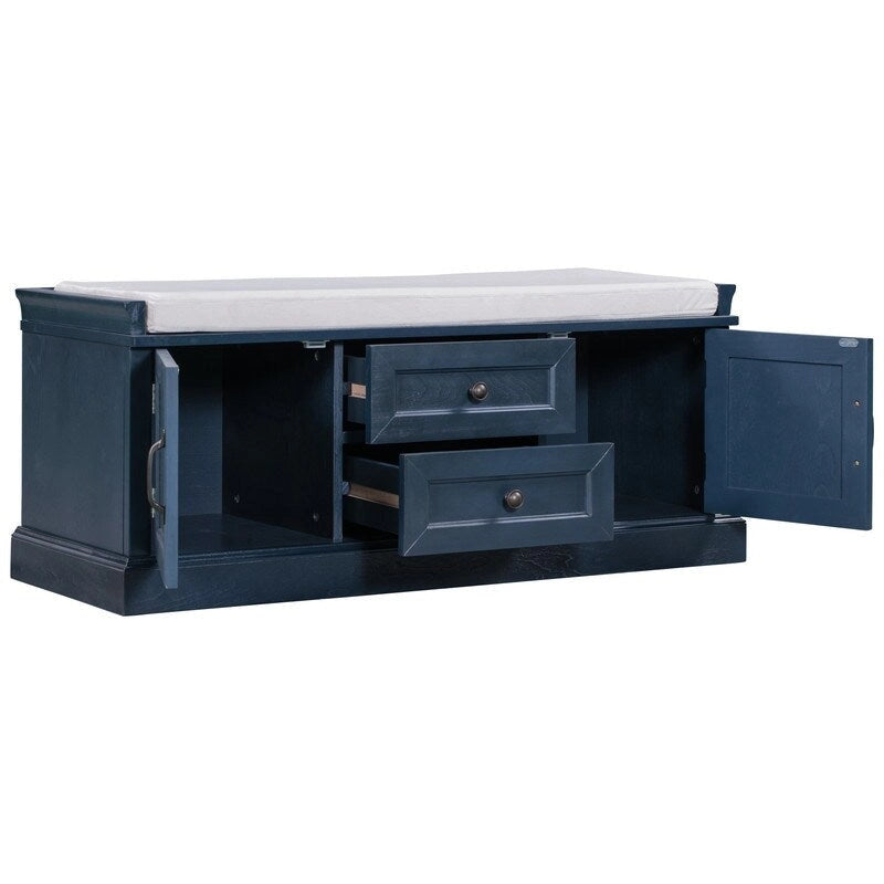 Banc de rangement avec 2 tiroirs et 2 placards