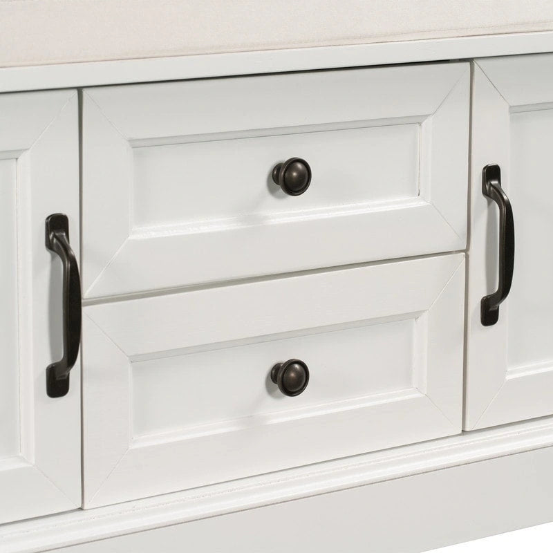 Banc de rangement avec 2 tiroirs et 2 placards