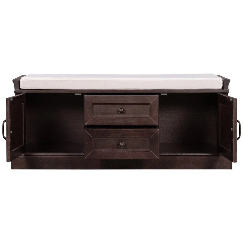 Banc de rangement avec 2 tiroirs et 2 placards