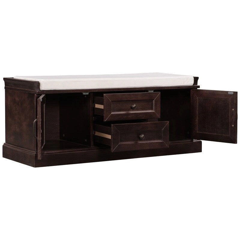 Banc de rangement avec 2 tiroirs et 2 placards