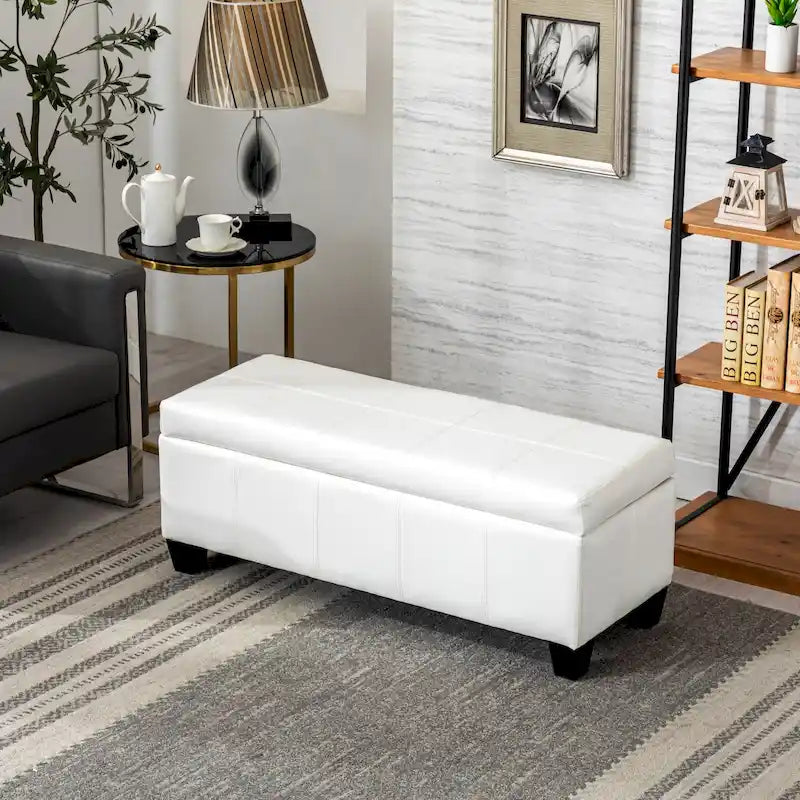 Banc de rangement capitonné avec couvercle à charnière