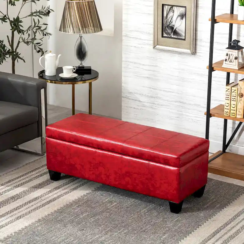 Banc de rangement capitonné avec couvercle à charnière