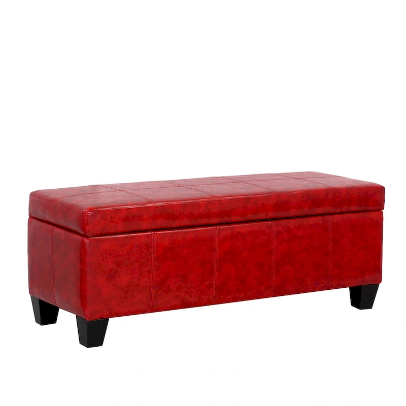 Banc de rangement capitonné avec couvercle à charnière