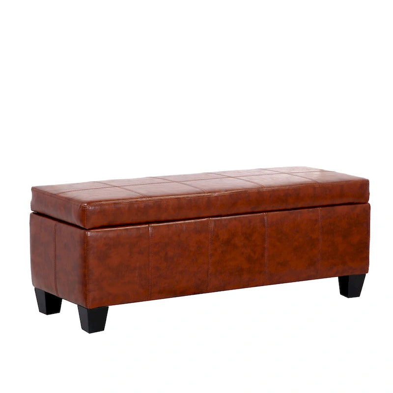 Banc de rangement capitonné avec couvercle à charnière