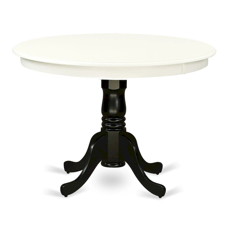 Table de cuisine – un plateau de table à manger rond avec un pied central