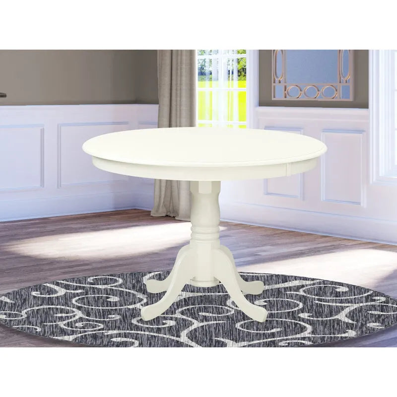 Table de cuisine – un plateau de table à manger rond avec un pied central