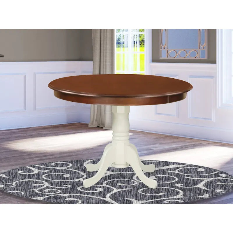 Table de cuisine – un plateau de table à manger rond avec un pied central
