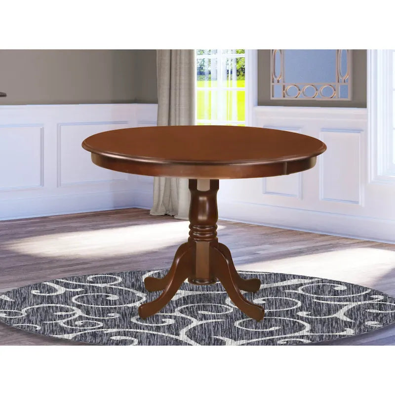 Table de cuisine – un plateau de table à manger rond avec un pied central