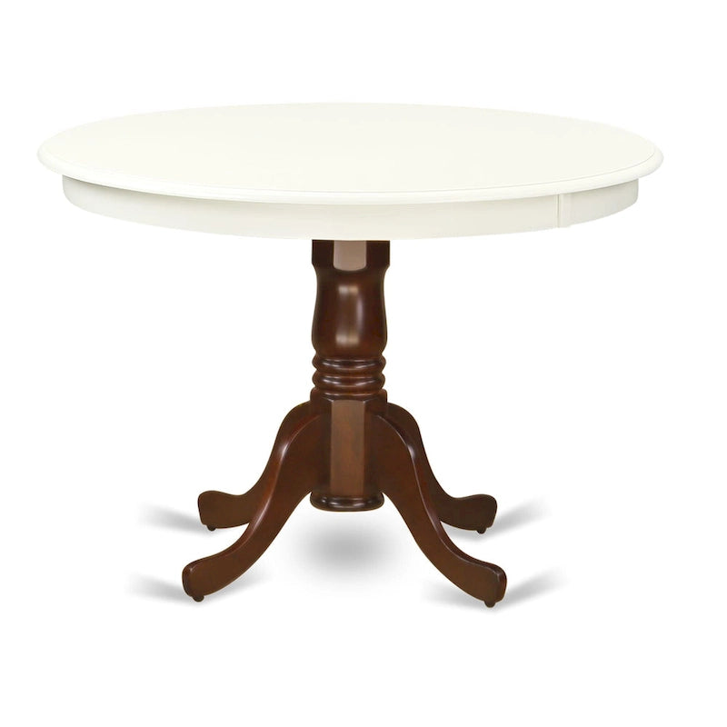 Table de cuisine – un plateau de table à manger rond avec un pied central