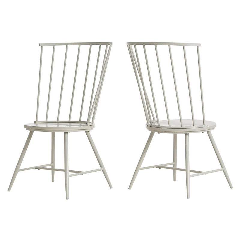 Chaise de salle à manger à dossier haut en métal et bois à barreaux