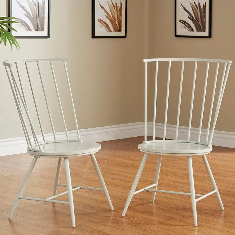 Chaise de salle à manger à dossier haut en métal et bois à barreaux