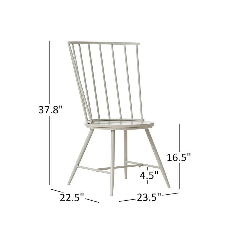 Chaise de salle à manger à dossier haut en métal et bois à barreaux