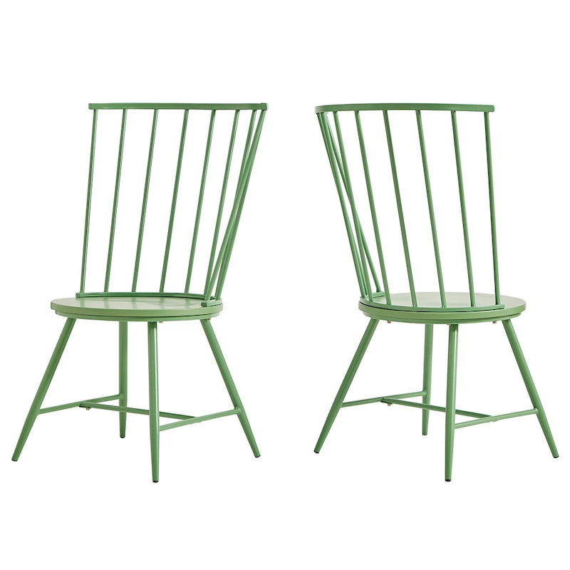 Chaise de salle à manger à dossier haut en métal et bois à barreaux