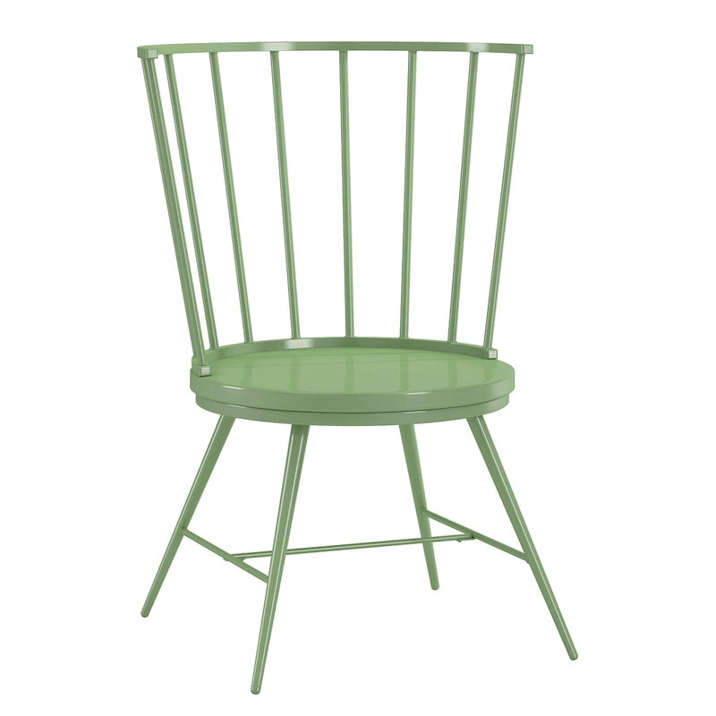 Chaise de salle à manger à dossier haut en métal et bois à barreaux