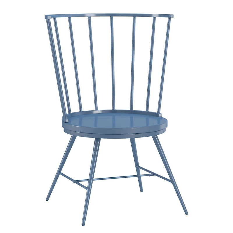 Chaise de salle à manger à dossier haut en métal et bois à barreaux