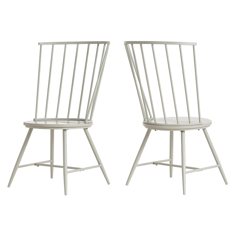 Chaise de salle à manger à dossier haut en métal et bois à barreaux