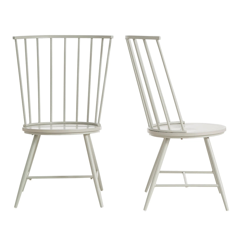 Chaise de salle à manger à dossier haut en métal et bois à barreaux