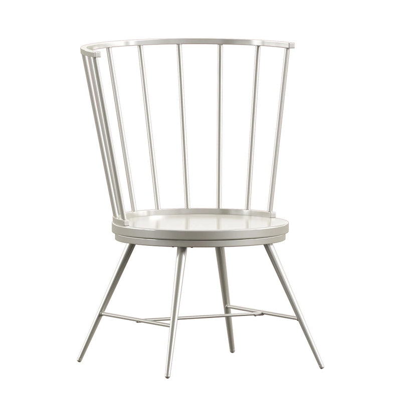 Chaise de salle à manger à dossier haut en métal et bois à barreaux