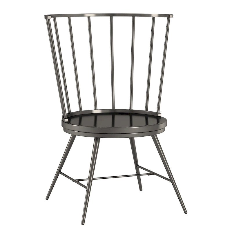 Chaise de salle à manger à dossier haut en métal et bois à barreaux