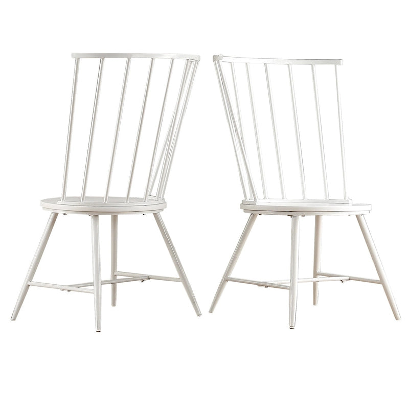 Chaise de salle à manger à dossier haut en métal et bois à barreaux