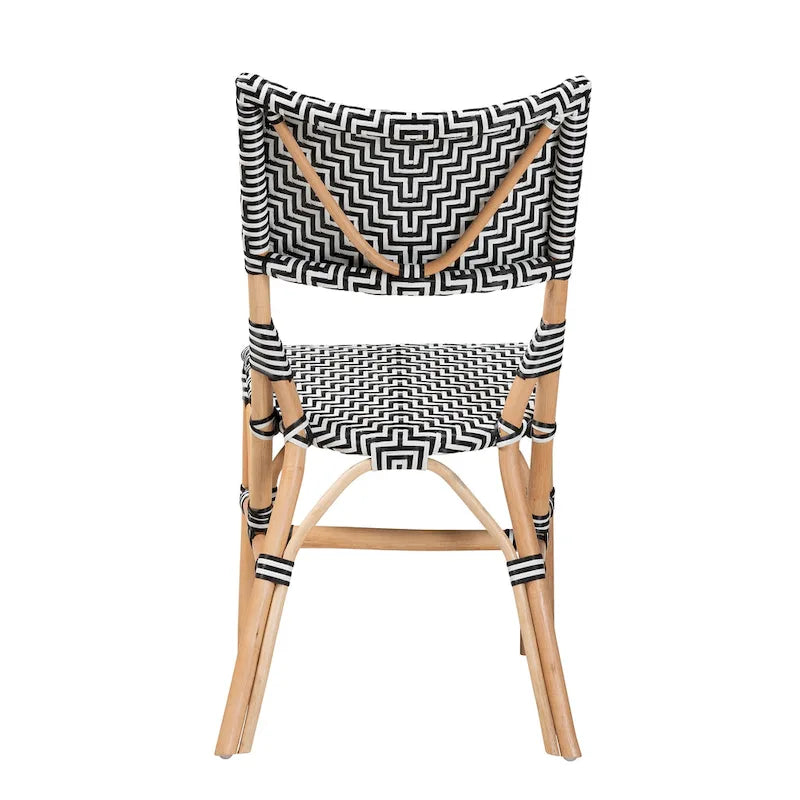 Chaise de bistrot moderne en rotin naturel tressé, de style français