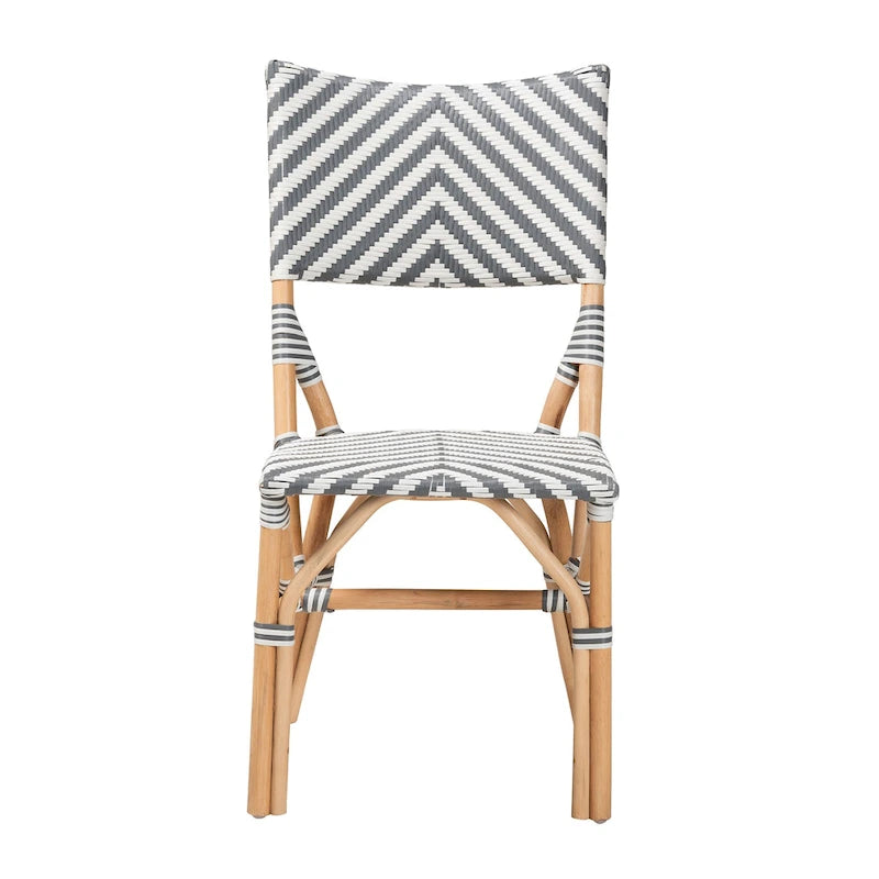 Chaise de bistrot moderne en rotin naturel tressé, de style français