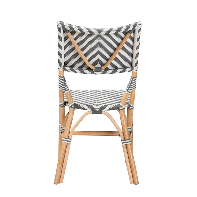 Chaise de bistrot moderne en rotin naturel tressé, de style français